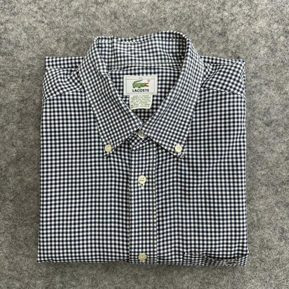 LACOSTE Men's Luxury Button Down Shirt Old Money Designer 100% Cotton Blue Sz 42 - Picture 8 of 9